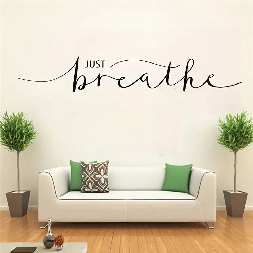 "Just Breathe" Inspirational Wall Decal 3.54" x 22.44" NEW! Home & Garden:Home Décor:Decals, Stickers & Vinyl Art Style Your Walls
